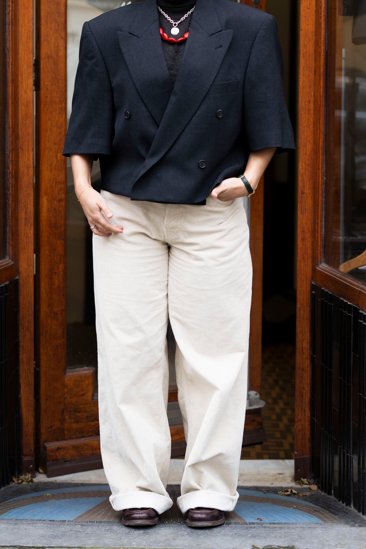 MW-002 Short Sleeve (double-breasted) - Cropped Blazer